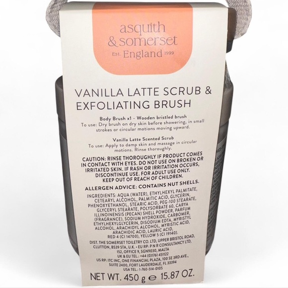 Asquith & Somerset “I Scrub You a Latte” Vanilla Latte Scrub & Exfoliating Brush - Picture 3 of 5